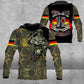 Personalisierter Kapuzenpullover mit 3D-Druck für deutsche Soldaten/Veteranen im Camouflage-Muster mit Namen und Rang – 2812220004