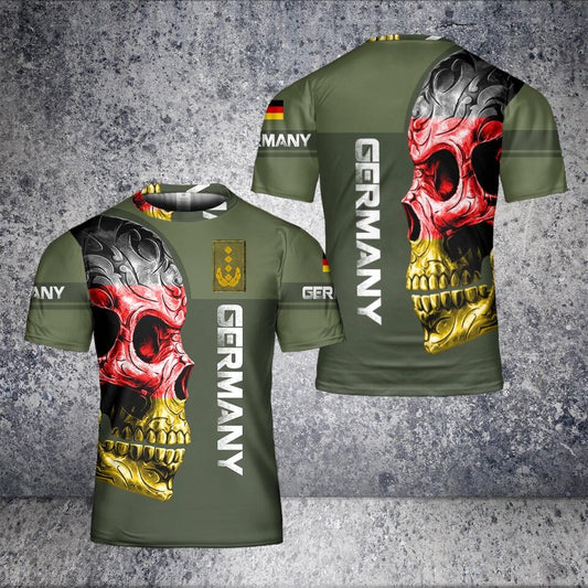 T-shirt personnalisé avec camouflage de soldat/vétéran allemand avec nom et grade imprimé en 3D - 1901240003