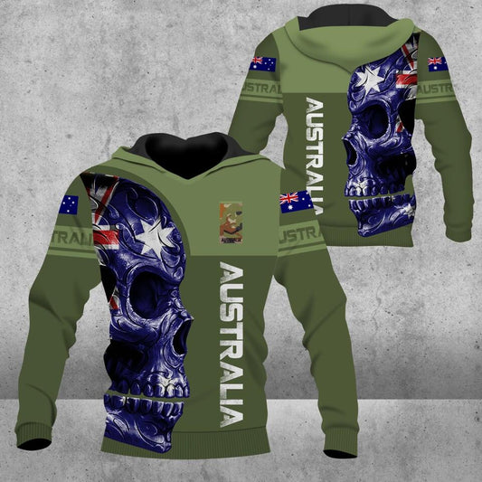 Sweat à capuche personnalisé avec camouflage de soldat/vétéran australien avec nom et grade imprimé en 3D - 1672185604