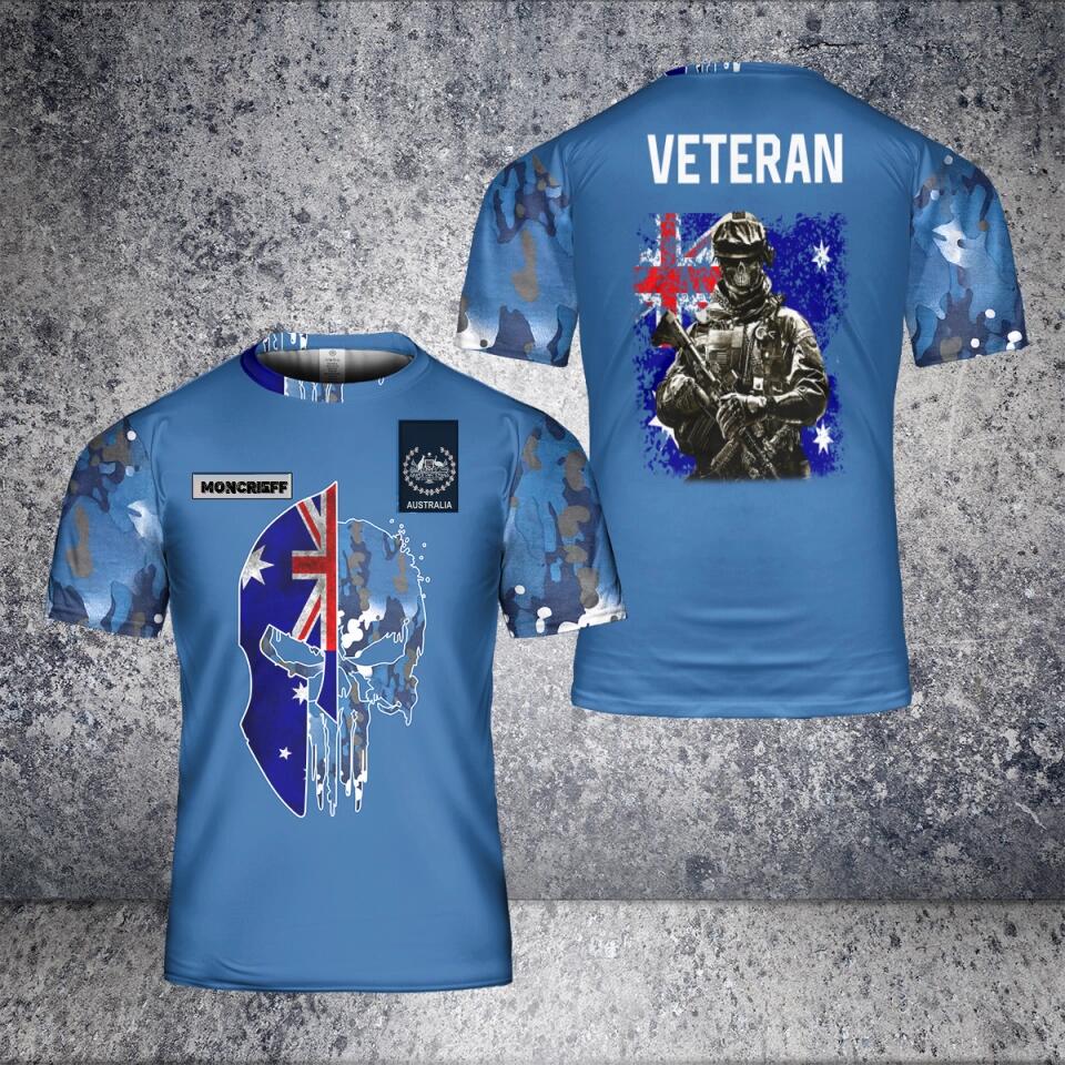 Personalized Australian Solider/ Veteran Camo With Name And Rank T-Shirt 3D Printed - 2501240001