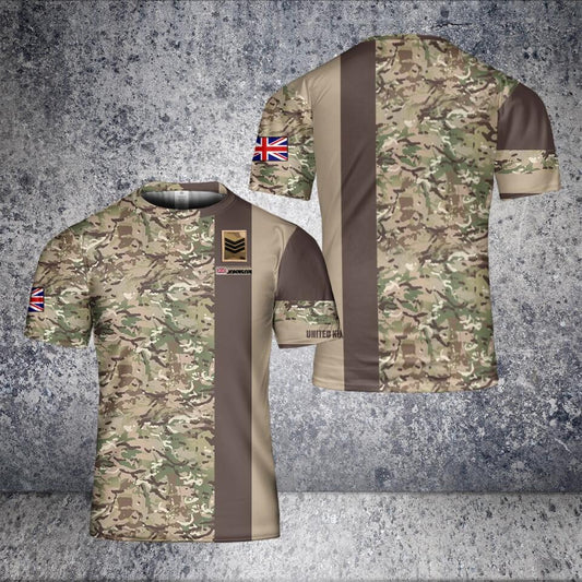 Personalisiertes T-Shirt für britische Soldaten/Veteranen im Camouflage-Stil mit Namen und Rang, 3D-Druck – 3112220002