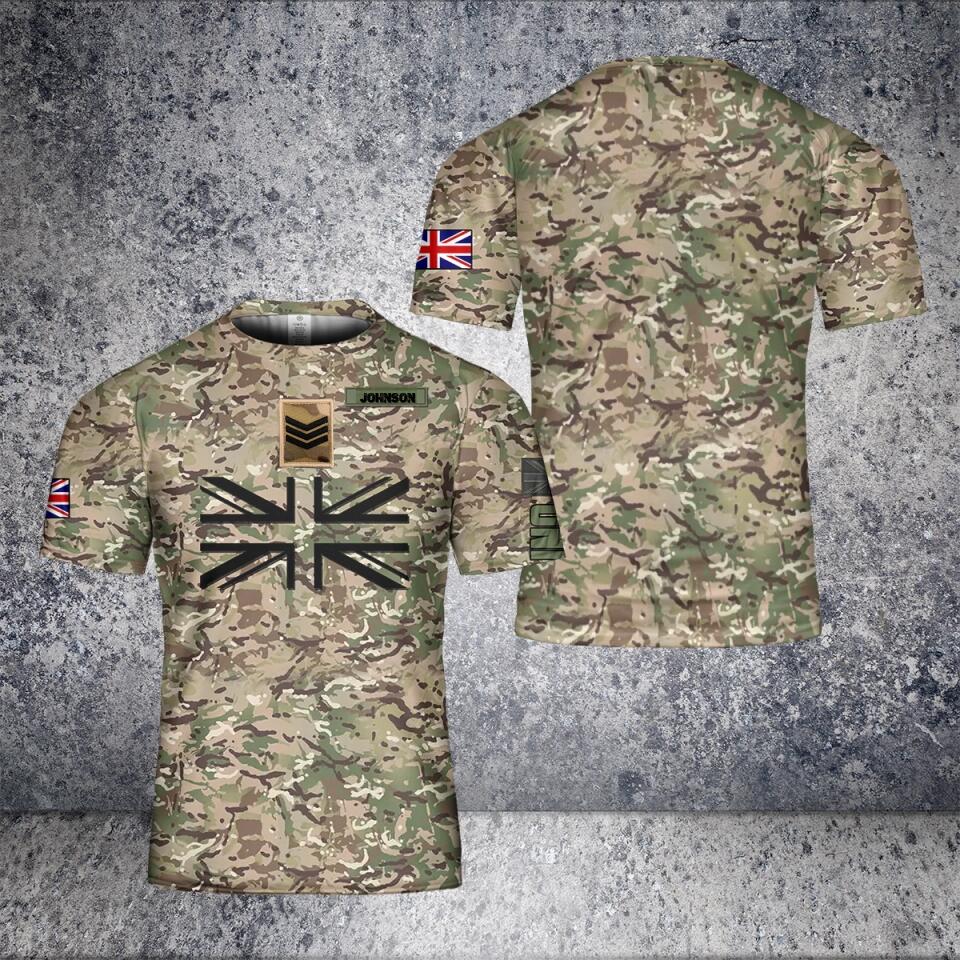 Personalisiertes T-Shirt für britische Soldaten/Veteranen im Camouflage-Stil mit Namen und Rang, 3D-Druck – 3112220003