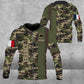 Personalisierter Kapuzenpullover mit Camouflage-Muster für französische Soldaten/Veteranen mit Namen und Rang, 3D-Druck – 1675123203