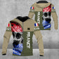 Sweat à capuche personnalisé avec camouflage soldat/vétéran de la France avec nom et grade imprimé en 3D - 1675123206