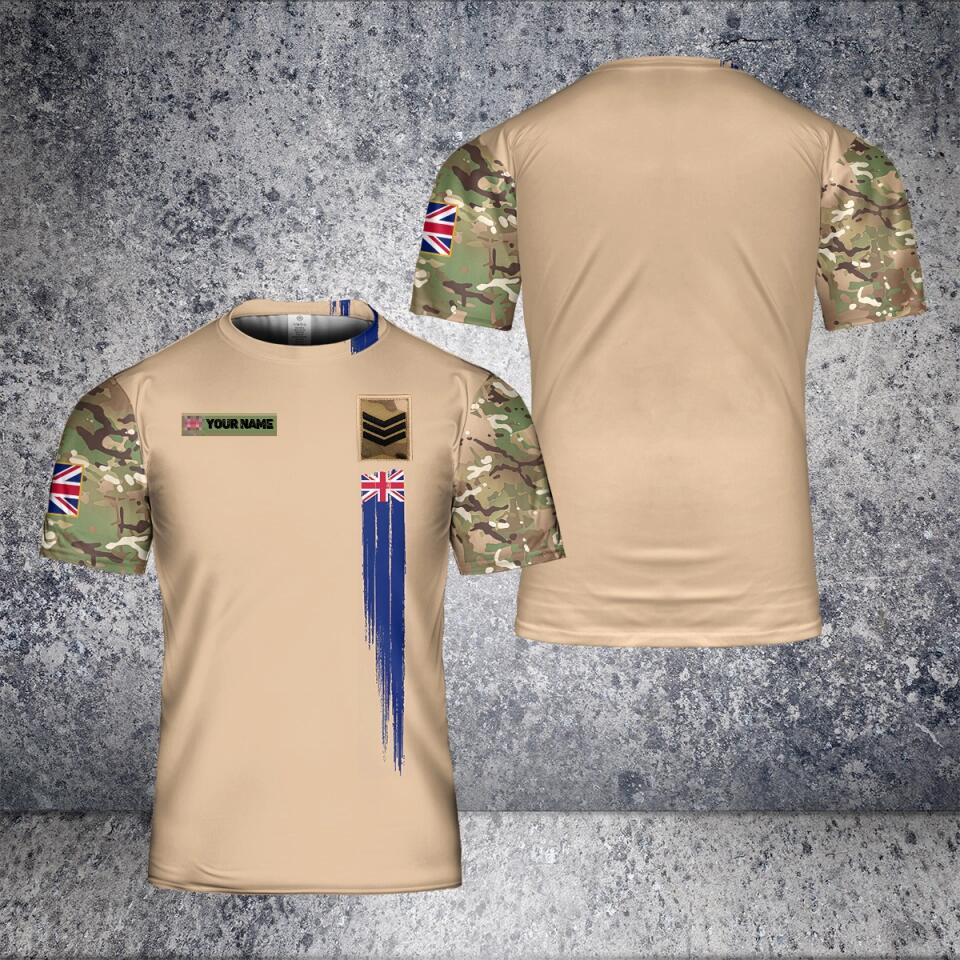 Personalisiertes T-Shirt für britische Soldaten/Veteranen im Camouflage-Stil mit Namen und Rang, 3D-Druck – 0102230001