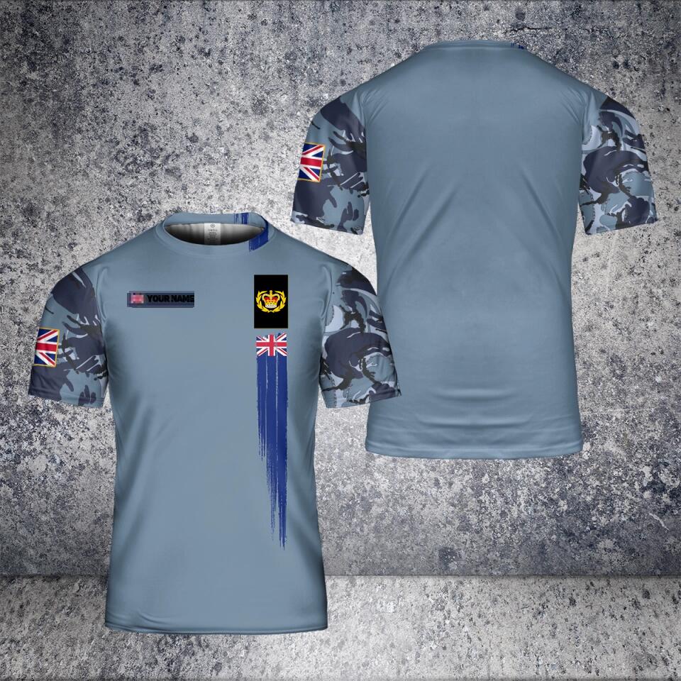 Personalisiertes T-Shirt für britische Soldaten/Veteranen im Camouflage-Stil mit Namen und Rang, 3D-Druck – 0102230001