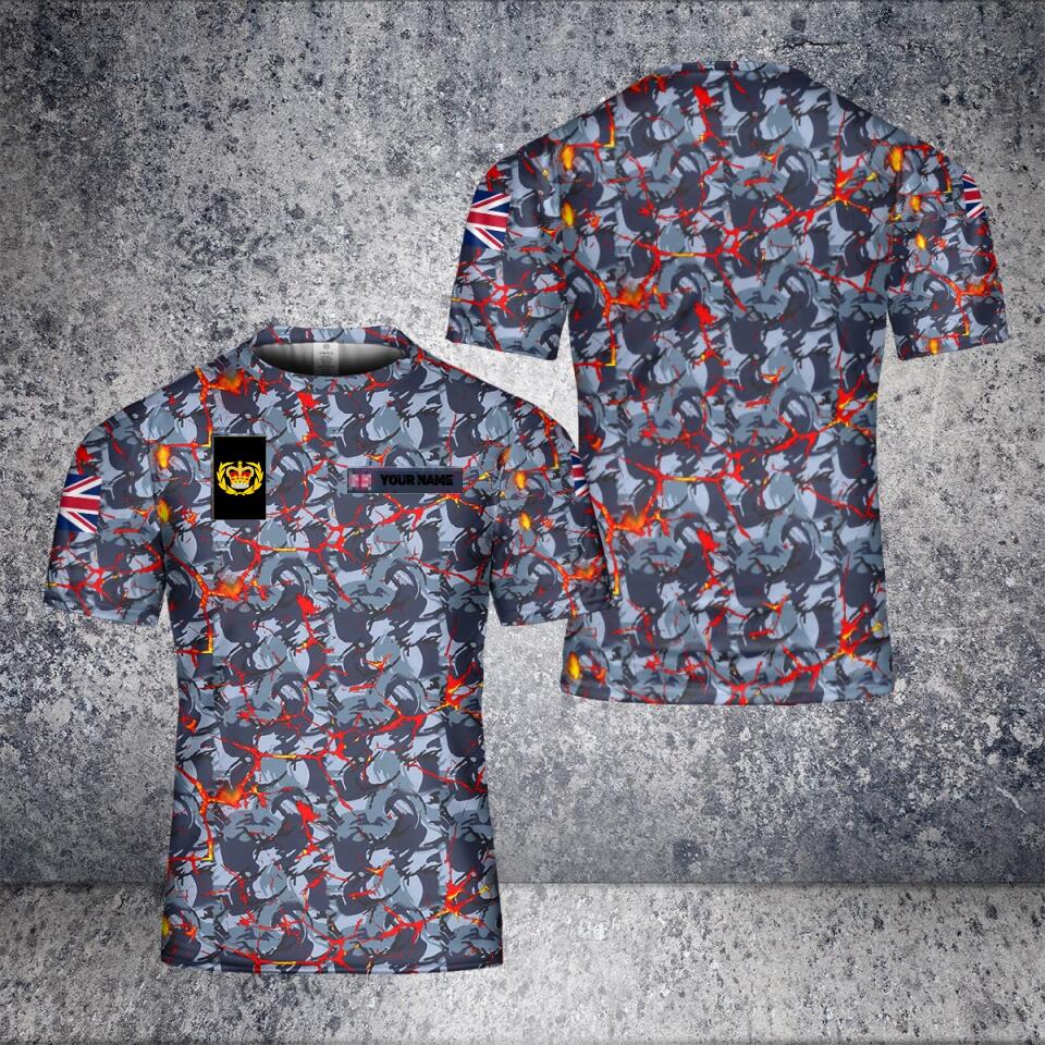 Personalisiertes T-Shirt für britische Soldaten/Veteranen im Camouflage-Stil mit Namen und Rang, 3D-Druck – 0102230003