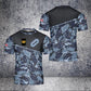 T-shirt personnalisé avec camouflage soldat/vétéran britannique avec nom et grade imprimé en 3D - 0102230004