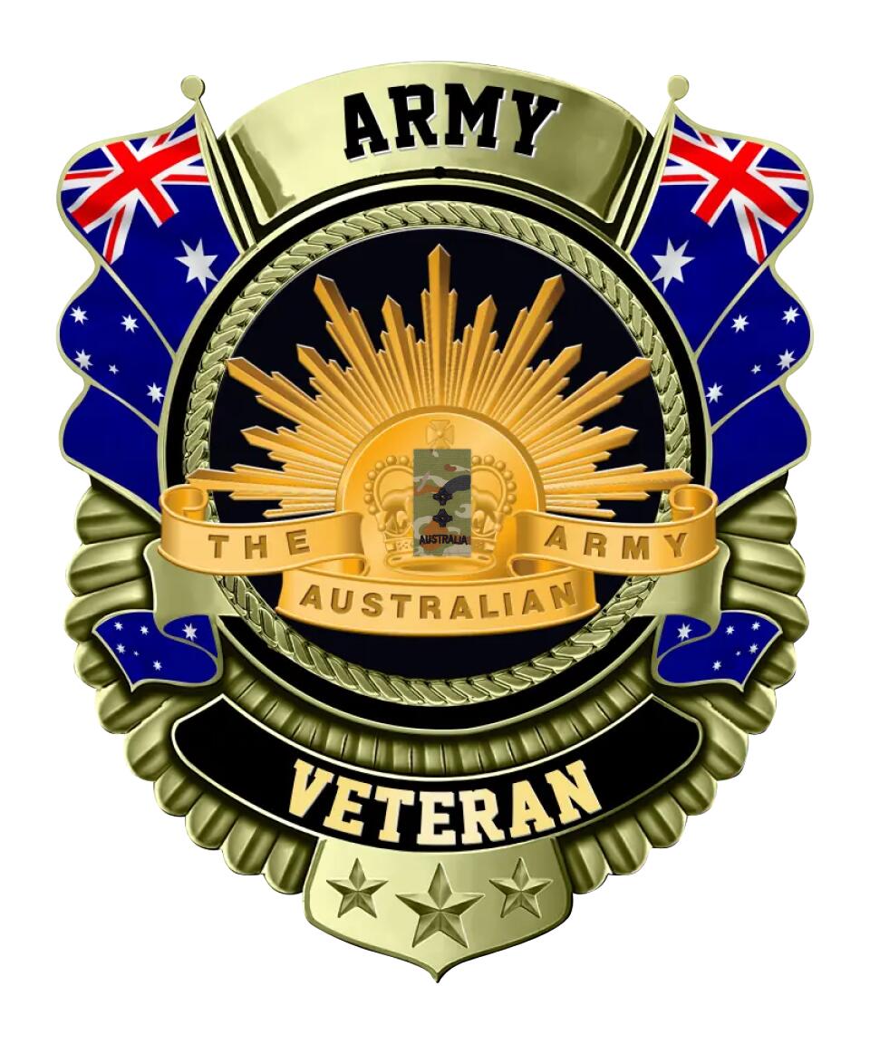 Personalized Rank Australian Soldier/Veterans Camo Cut Metal Sign - 16762464