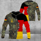 Personalisierter Kapuzenpullover mit 3D-Druck für deutsche Soldaten/Veteranen im Camouflage-Muster mit Namen und Rang – 3001230002