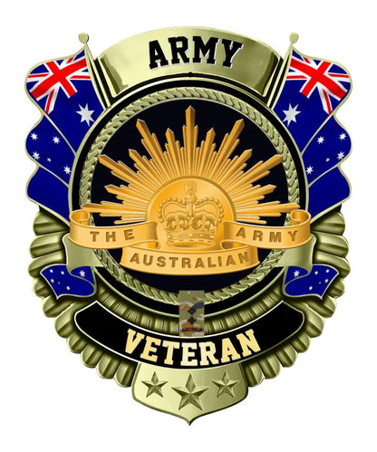 Personalized Rank Australian Soldier/Veterans Camo Cut Metal Sign - 1676246401