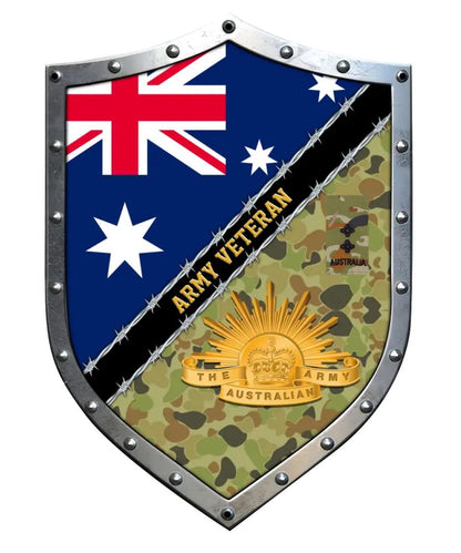 Personalized Rank Australian Soldier/Veterans Camo Cut Metal Sign - 16765056