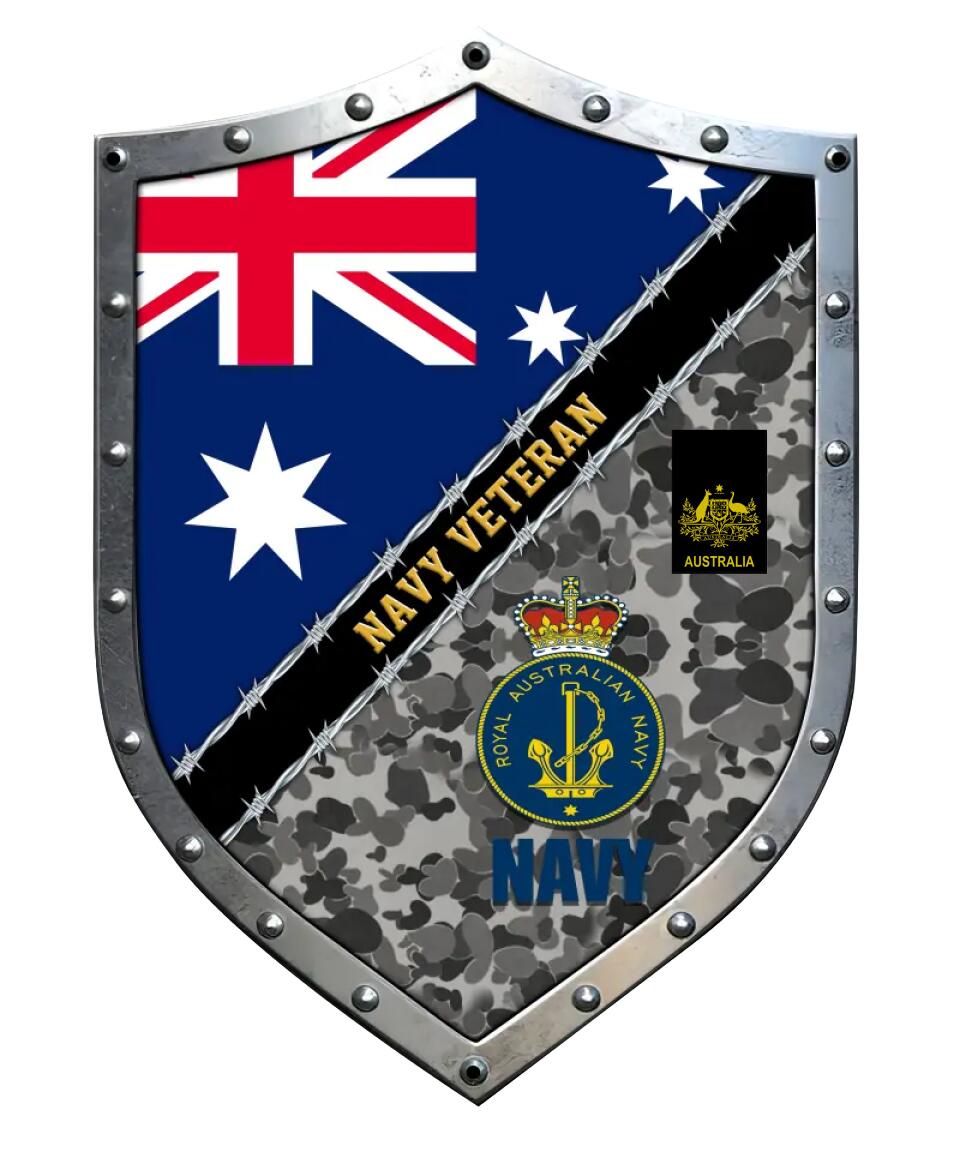 Personalized Rank Australian Soldier/Veterans Camo Cut Metal Sign - 16765056