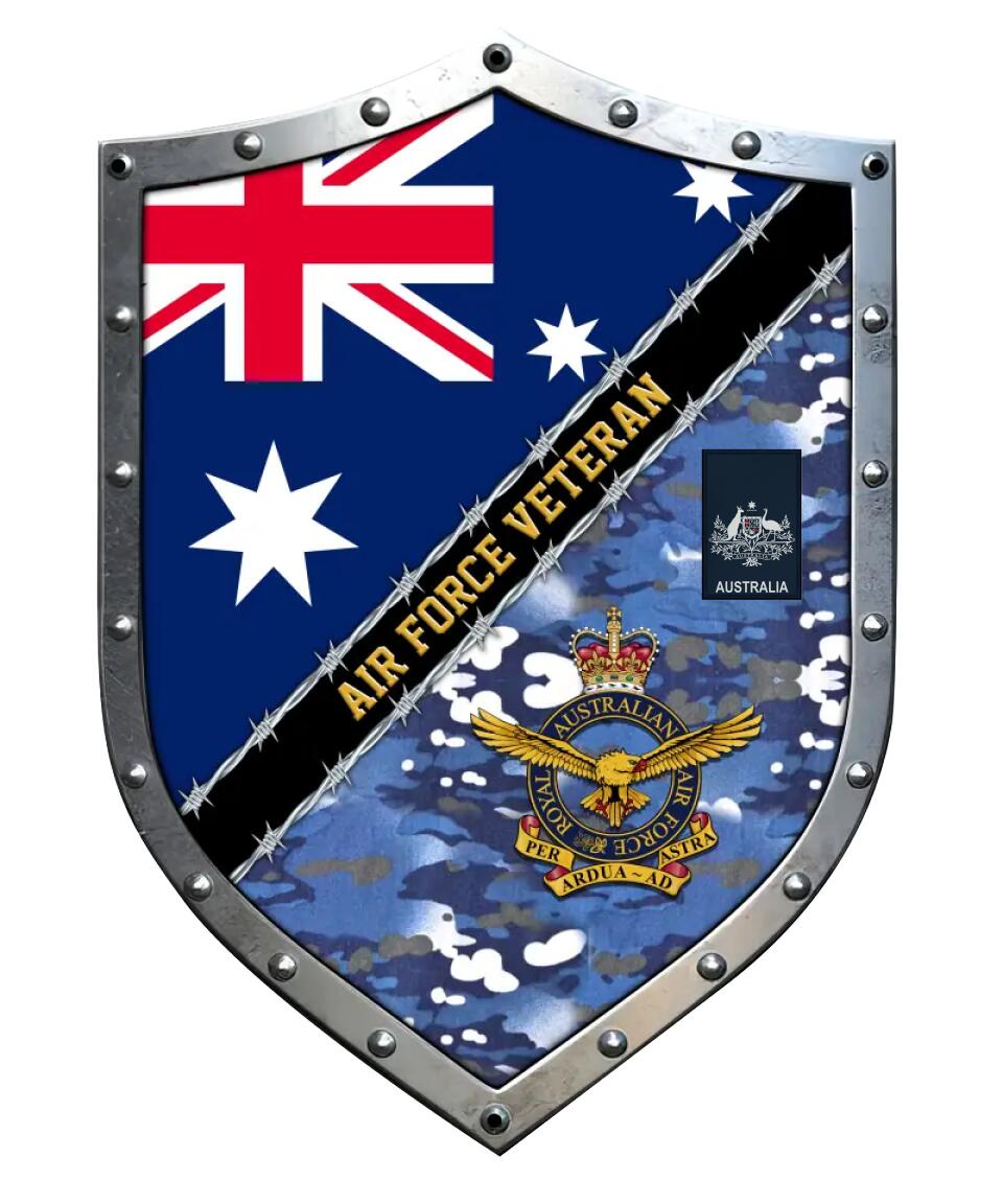 Personalized Rank Australian Soldier/Veterans Camo Cut Metal Sign - 16765056