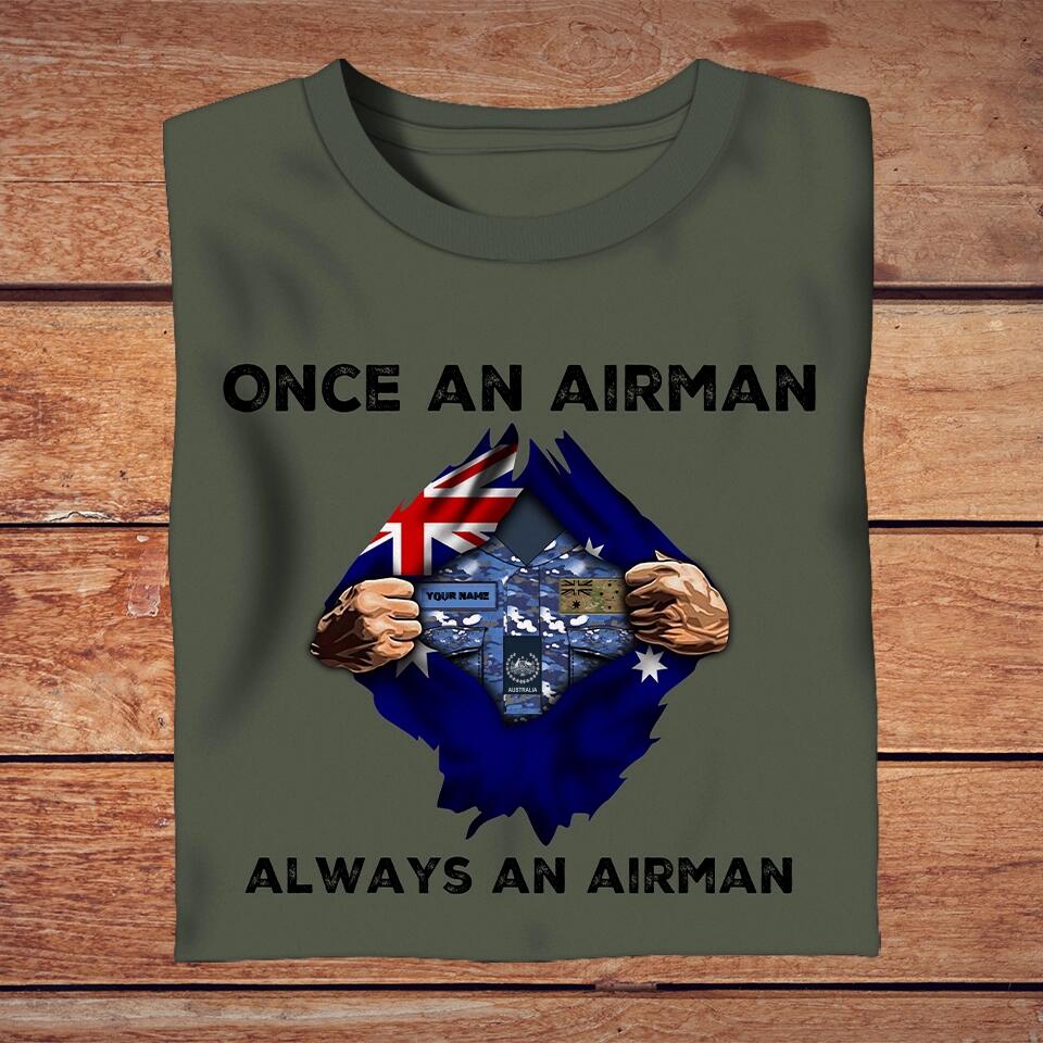 T-shirt personnalisé avec camouflage pour soldat/vétéran australien, avec nom et grade - Always A Soldier - 2002230001