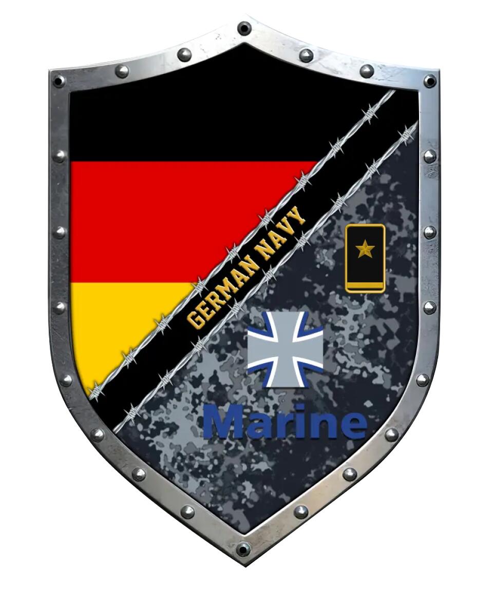 Personalized Rank German Soldier/Veterans Camo Cut Metal Sign - 16771968