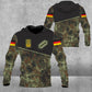 Sweat à capuche personnalisé avec camouflage soldat/vétéran allemand avec nom et grade imprimé en 3D - 3001230003