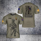 T-shirt personnalisé avec camouflage de soldat/vétéran australien avec nom et grade imprimé en 3D - 2001240005