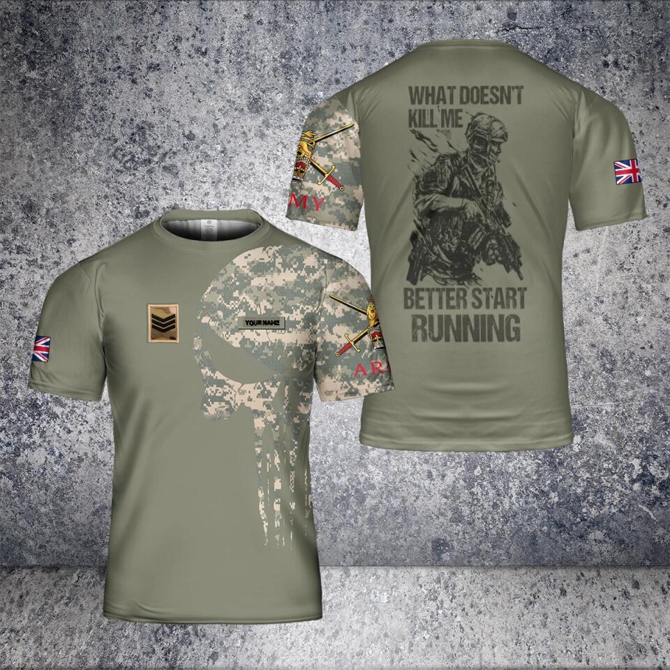 Personalized UK Solider/ Veteran Camo With Name And Rank T-Shirt 3D Printed - 2601240002