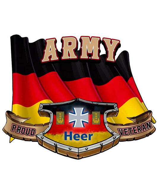 Personalized Rank German Soldier/Veterans Camo Cut Metal Sign - 1677974401