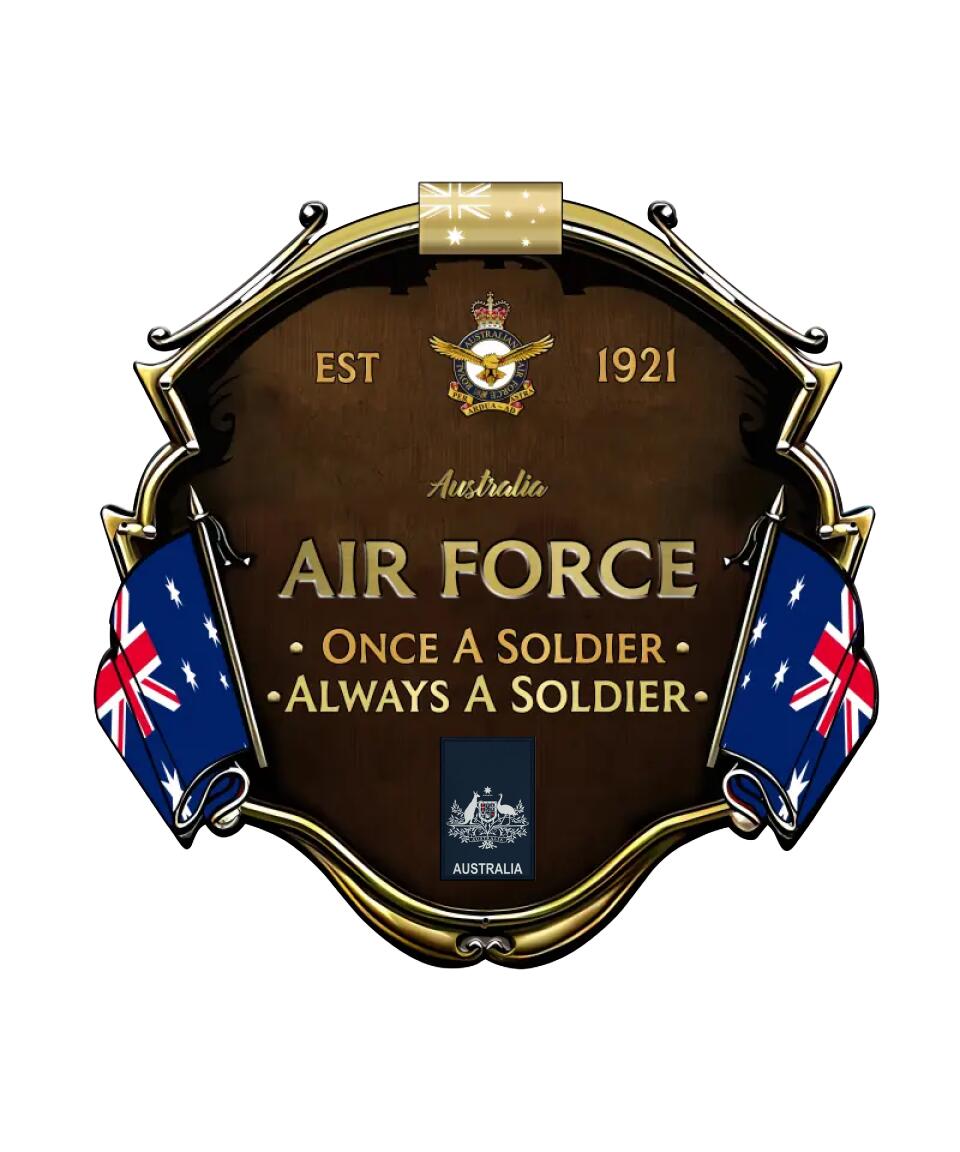 Personalized Rank Australian Soldier/Veterans Camo Cut Metal Sign - 1677628801