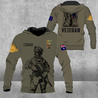 Personalized Australian Solider/ Veteran Camo With Name And Rank Hoodie 3D Printed - 1677628801