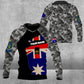 Sweat à capuche personnalisé avec camouflage soldat/vétéran australien avec nom et grade imprimé en 3D - 16786656