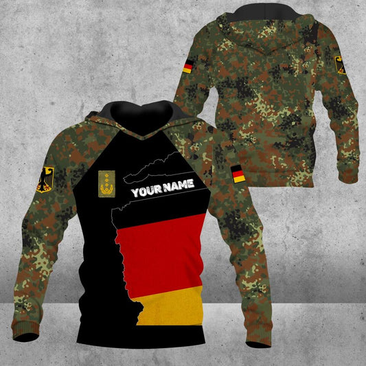 Sweat à capuche personnalisé avec nom et grade de soldat/vétéran allemand imprimé en 3D - 1303230001