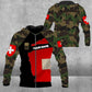 Sweat à capuche personnalisé avec camouflage soldat/vétéran suisse avec nom et grade imprimé en 3D - 1303230001