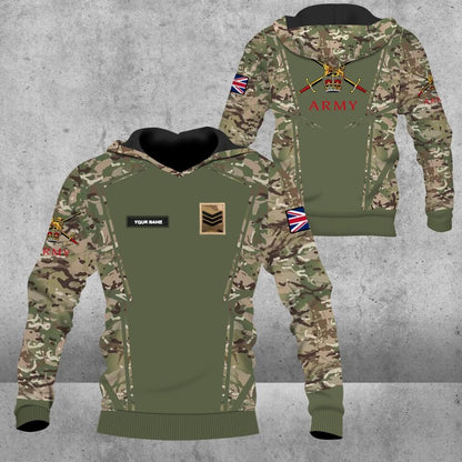 Personalisierter Kapuzenpullover mit Camouflage-Muster für britische Soldaten/Veteranen mit Namen und Rang, 3D-Druck – 1403230001