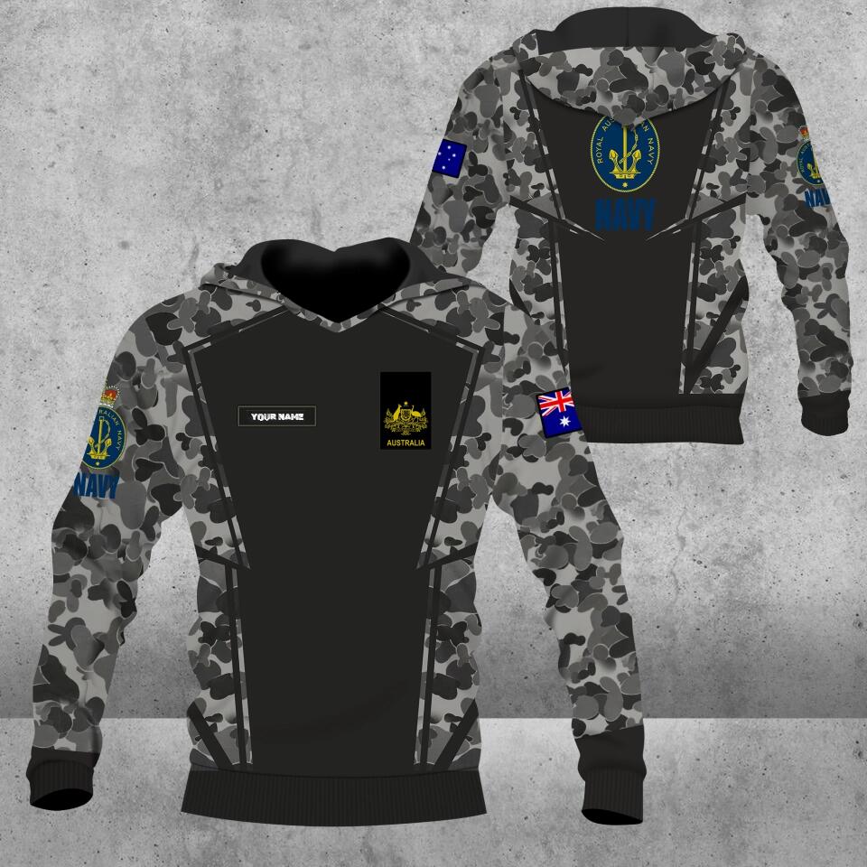 Personalized Australian Soldier/ Veteran Camo With Name And Rank Hoodie 3D Printed - 16787520