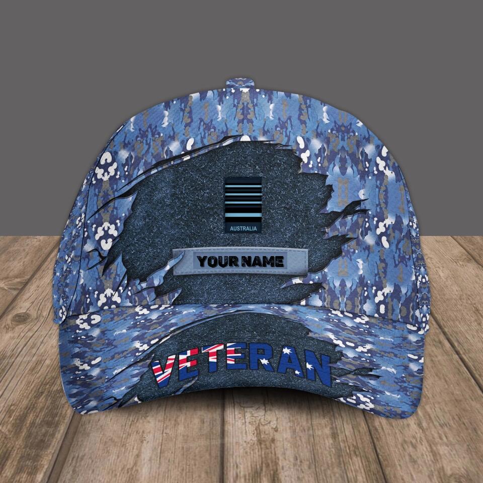 Personalized Rank And Name Australian Soldier/Veterans Camo Baseball Cap - 16798752