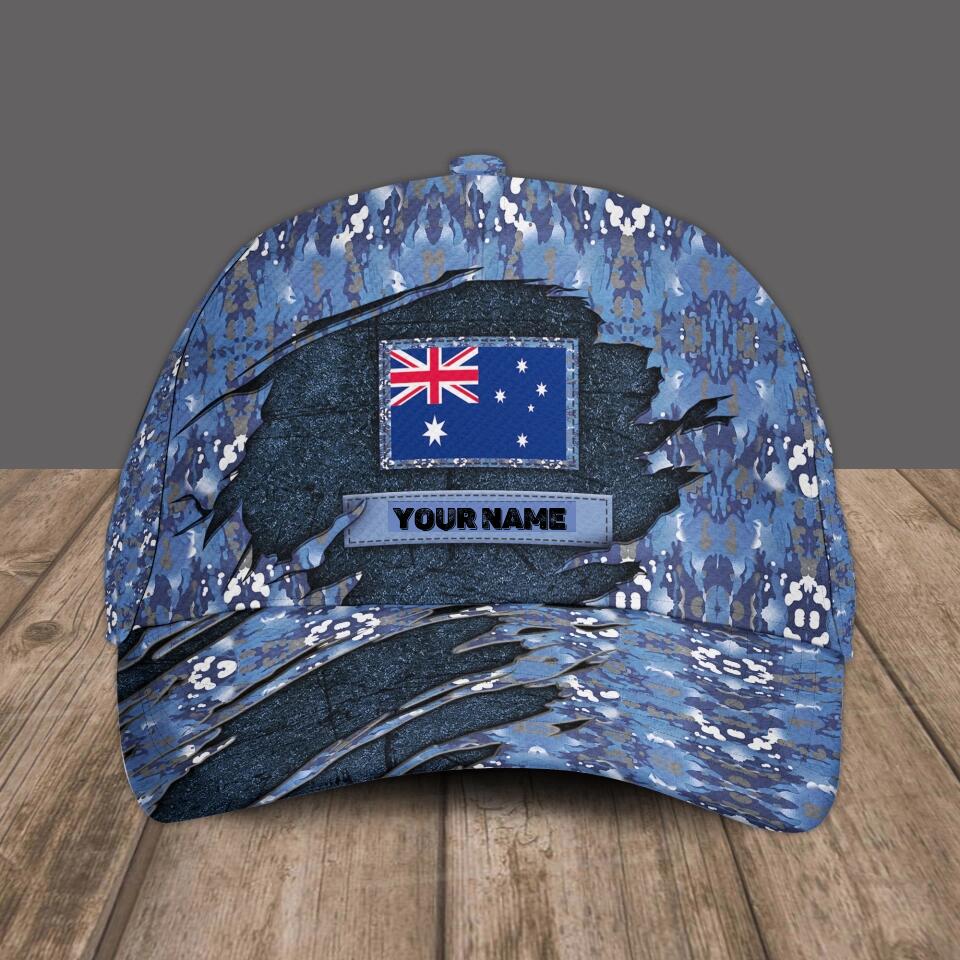 Personalized Rank And Name Australian Soldier/Veterans Camo Baseball Cap - 1679875203