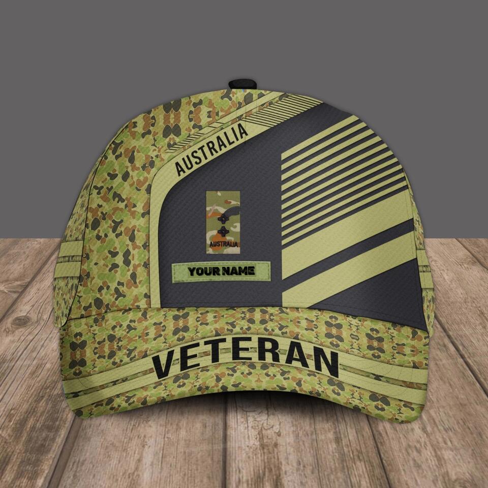 Personalized Rank And Name Australian Soldier/Veterans Camo Baseball Cap - 1679875205