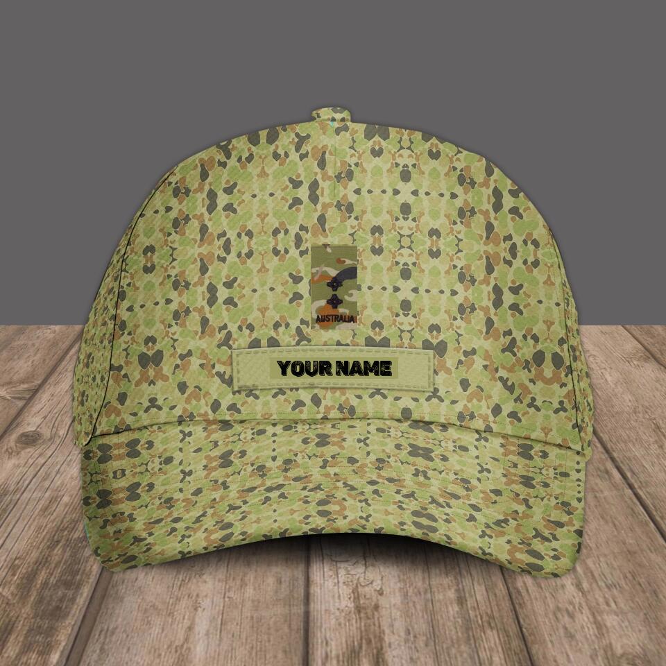 Casquette de baseball camouflage personnalisée avec rang et nom pour soldat/vétéran australien - 1679875206