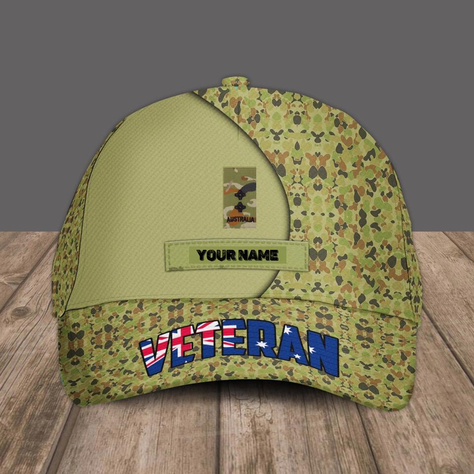 Casquette de baseball camouflage personnalisée avec rang et nom pour soldat/vétéran australien - 1679875208