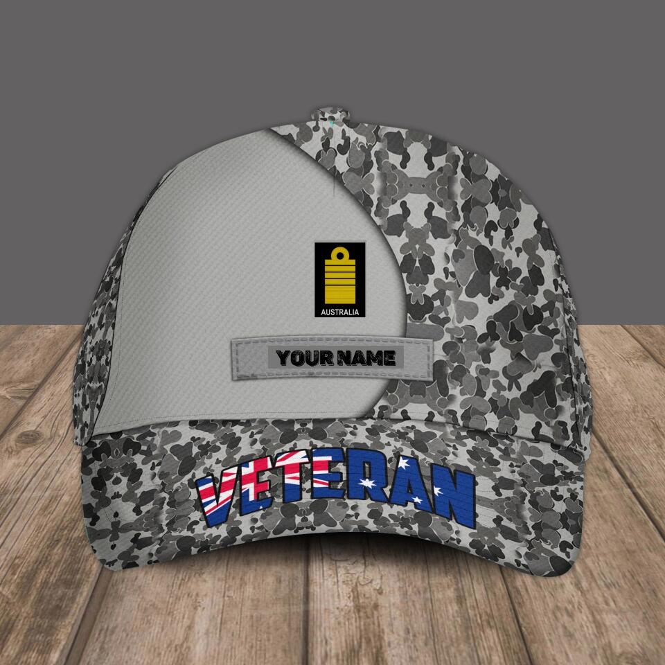 Casquette de baseball camouflage personnalisée avec rang et nom pour soldat/vétéran australien - 1679875208