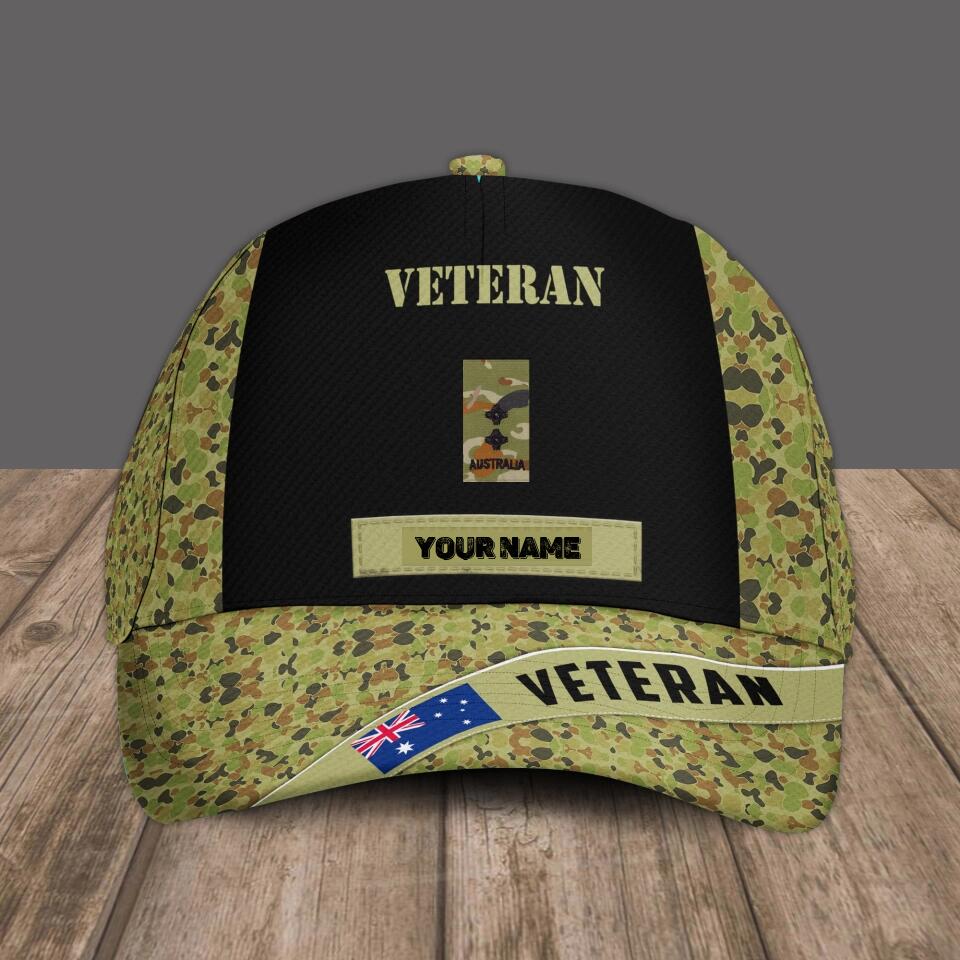 Personalized Rank And Name Australian Soldier/Veterans Camo Baseball Cap - 1679875209