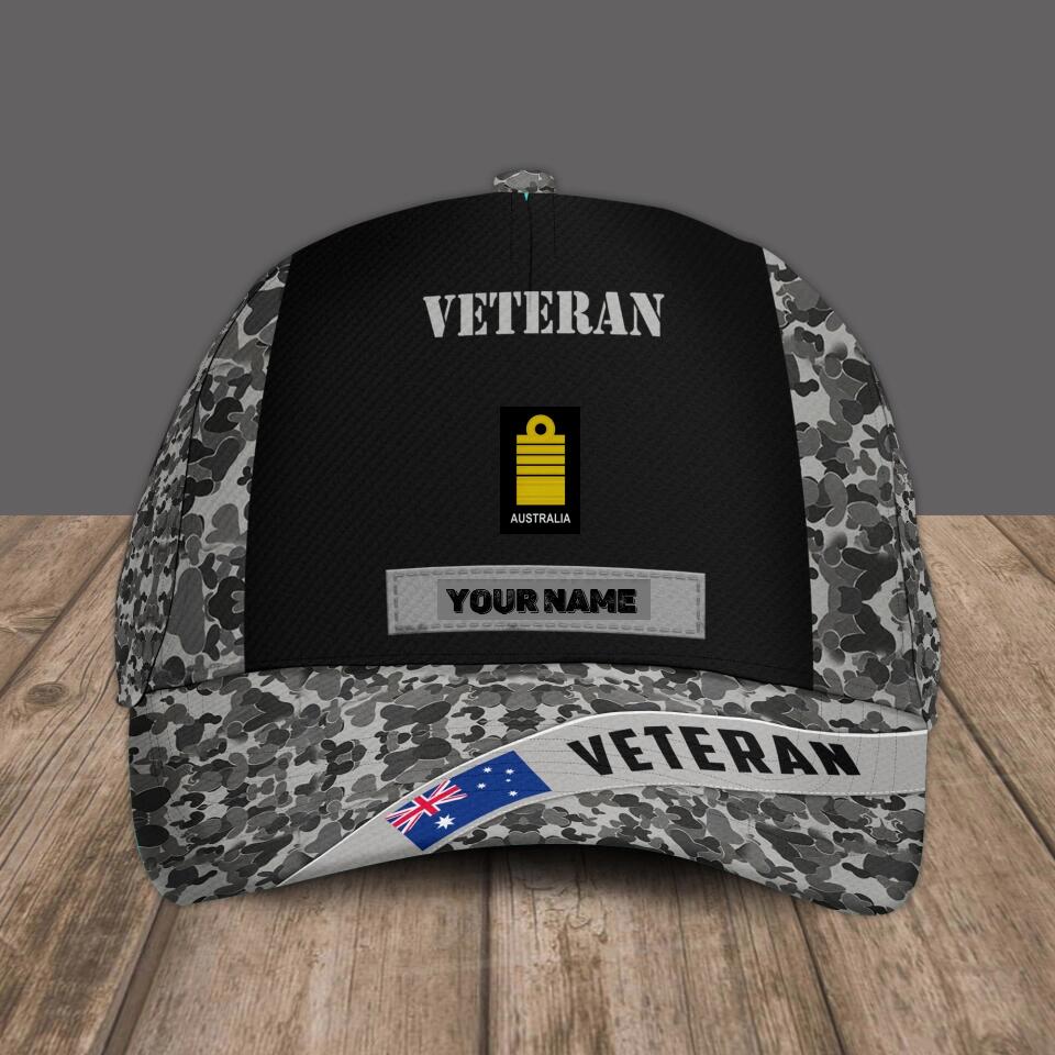 Personalized Rank And Name Australian Soldier/Veterans Camo Baseball Cap - 1679875209