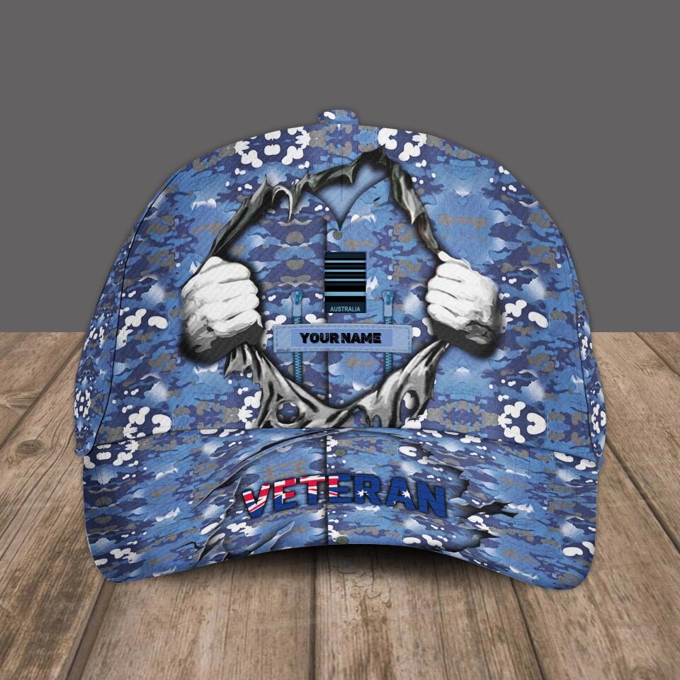 Casquette de baseball camouflage personnalisée avec rang et nom pour soldat/vétéran australien - 1679875210