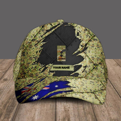 Personalized Rank And Name Australian Soldier/Veterans Camo Baseball Cap - 1679875211