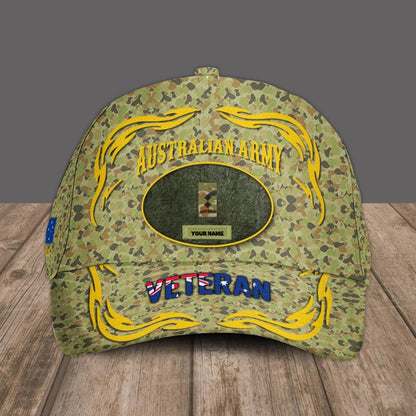 Personalized Rank And Name Australian Soldier/Veterans Camo Baseball Cap - 1679875212