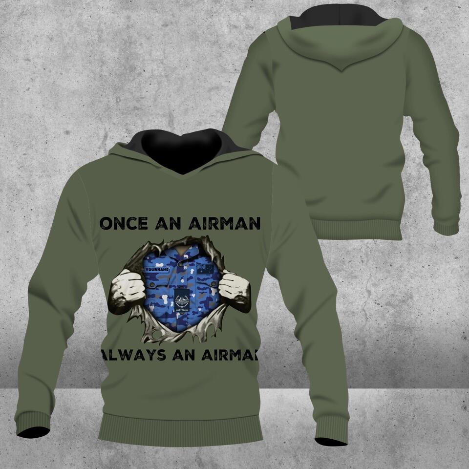 Personalized Australian Solider/ Veteran Camo With Name And Rank Hoodie - Once A Soldier Always A Soldier - 1678665601