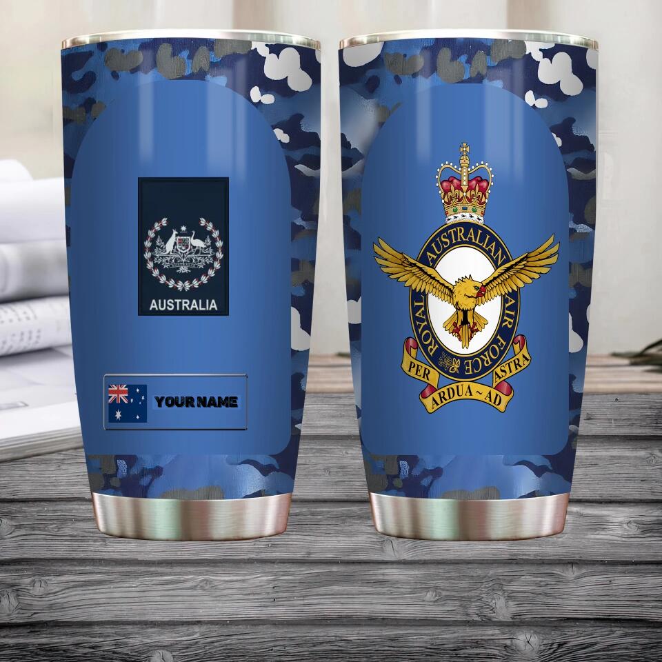 Personalized Australian Veteran/ Soldier With Rank And Name Camo Tumbler All Over Printed 0302240003