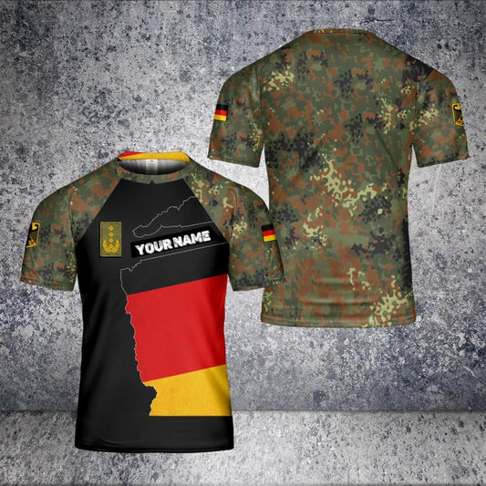 Personalized German Solider/ Veteran Camo With Name And Rank T-Shirt 3D Printed - 2501240003