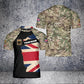 T-shirt personnalisé avec camouflage soldat/vétéran britannique avec nom et grade imprimé en 3D - 1303230001