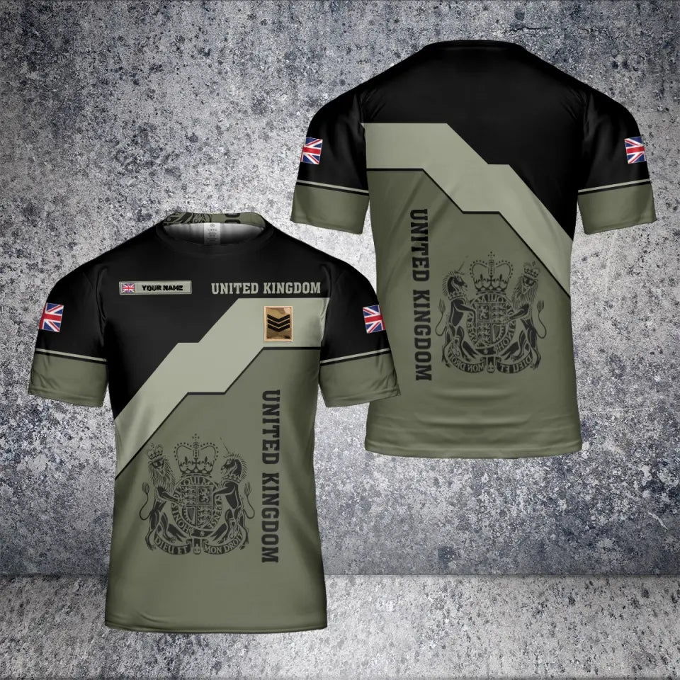 Personalisiertes T-Shirt mit Camouflage-Muster für britische Soldaten/Veteranen mit Namen und Rang, 3D-Druck – 0604230004