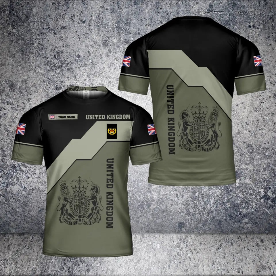 Personalisiertes T-Shirt mit Camouflage-Muster für britische Soldaten/Veteranen mit Namen und Rang, 3D-Druck – 0604230004