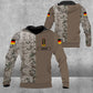 Sweat à capuche personnalisé avec camouflage soldat/vétéran allemand avec nom et grade imprimé en 3D - 0604230007