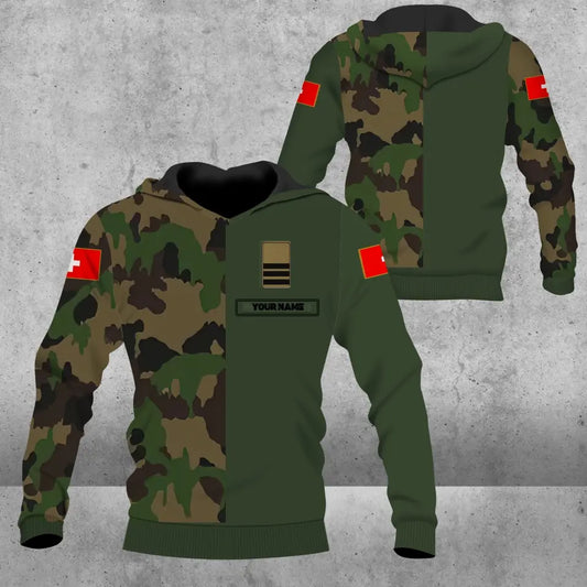 Personalisierter Kapuzenpullover mit Schweizer Soldaten-/Veteranen-Tarnmuster und Namen und Rang, 3D-Druck – 0604230002